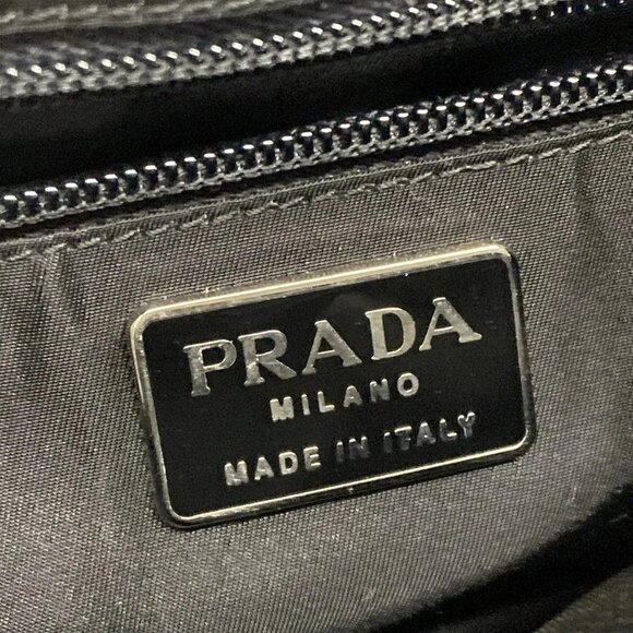 Auth PRADA - Black Nylon Leather Plastic Shoulder Bag - Picture 11 of 16